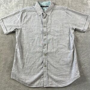 Stoic Shirt Mens Medium Gray Heathered Short Sleeve Casual Preppy Outdoor Pocket